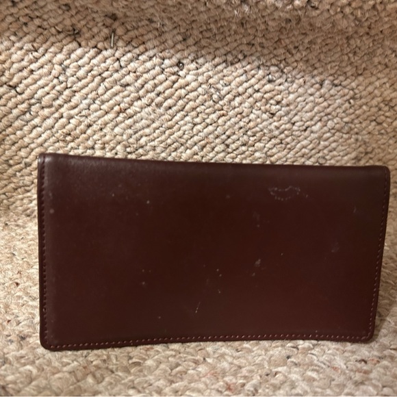Brown Leather Checkbook Wallet Cover - Picture 7 of 8